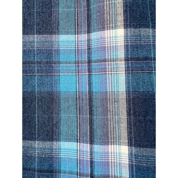 Marks & Spencer Blue Harbour Blue Gray Plaid Mens Medium Shirt - Picture 5 of 8